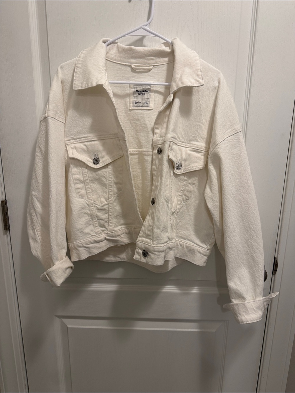 Abercrombie & Fitch white denim jacket